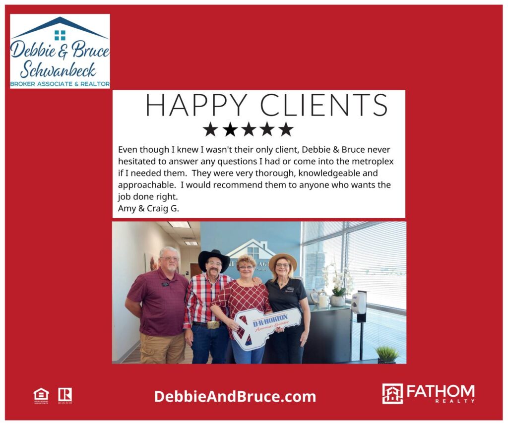 Debbie and Bruce with a happy client