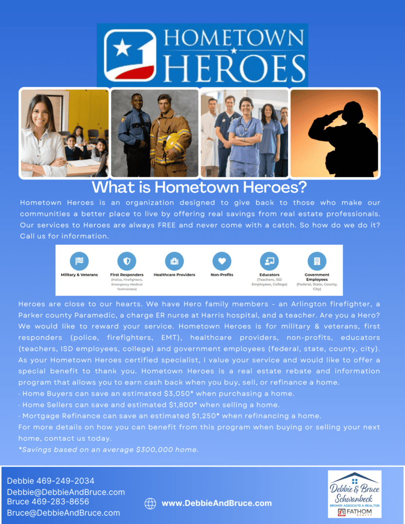 Hometown Heroes banner on the display of the website