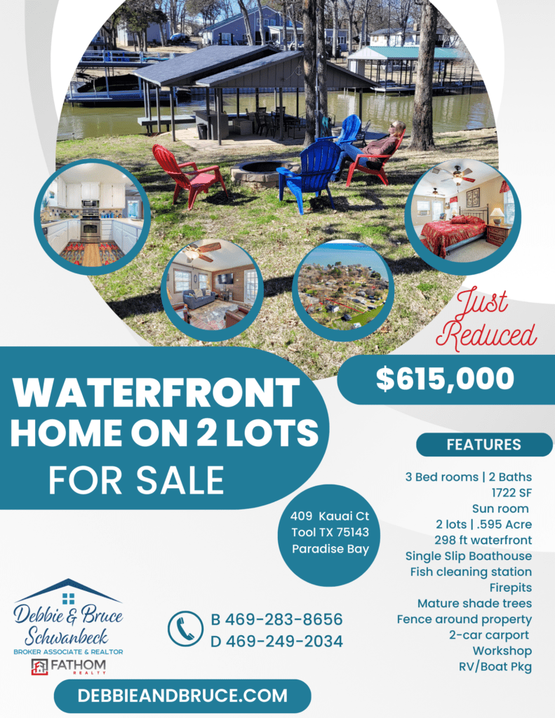 Water front home on 2 lots for sale banner